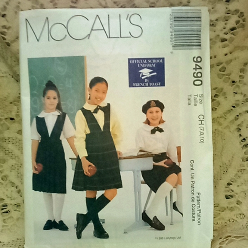 3/$15-🐒-bundlle only-McCalls official school uniform  pattern, 1996, un cut